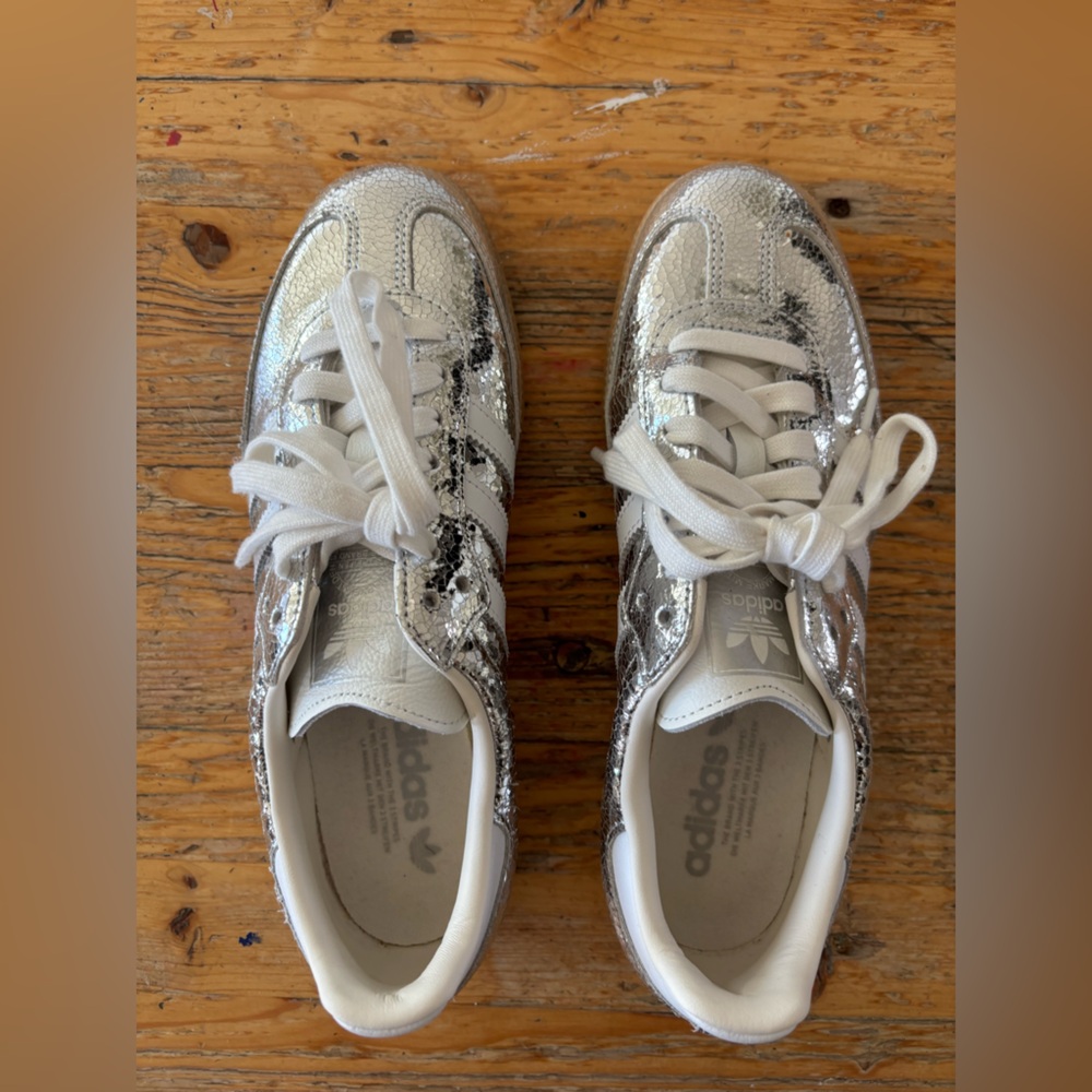 Adidas Silver Sequin Sneakers